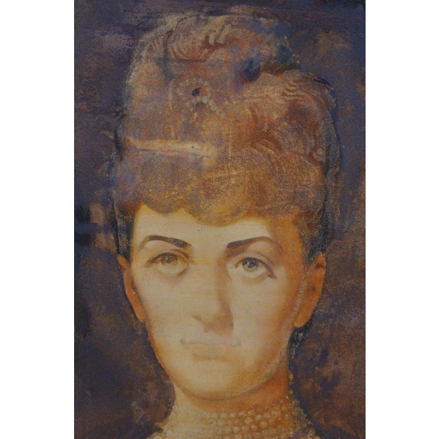 Antique English Tin Portrait Painting Queen Alexandra of Denmark Pub Art Sign 48" For Sale - Image 6 of 13