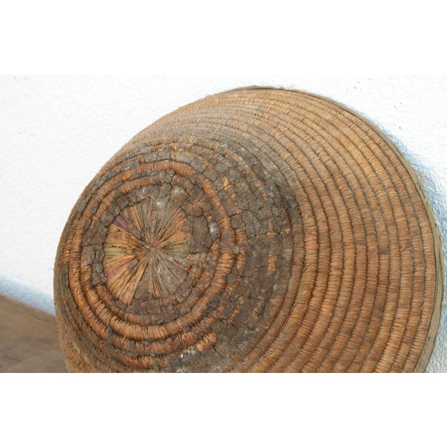 Textile Antique Coiled Woven Harvest Basket For Sale - Image 7 of 9