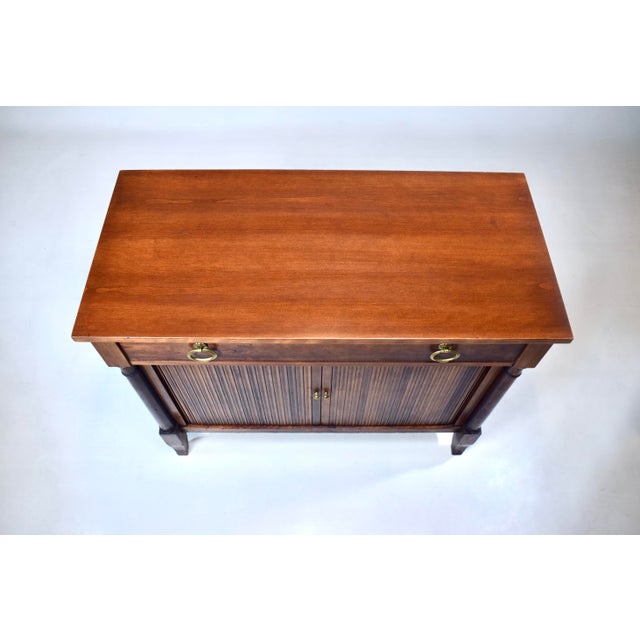 Tambour Door French Empire Style Cherry Server Cabinet Console Table by Kindel For Sale - Image 13 of 15