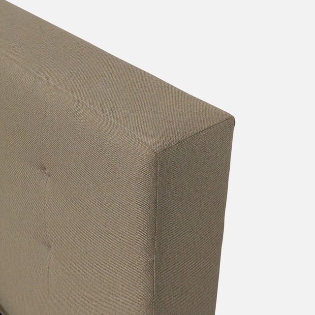 Crate & Barrel Tate Beige Upholstered Bed Frame With Tufted Headboard For Sale In San Francisco - Image 6 of 7