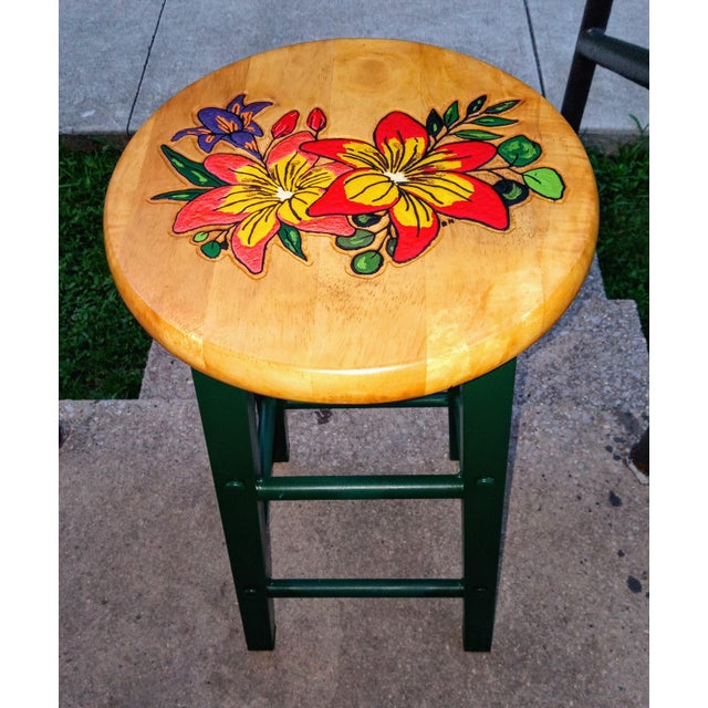 2020s 2 Unique Custom Handcrafted Counter Stools For Sale - Image 5 of 5