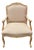 Vintage French Louis XV Cerused Wood Bergere Chair For Sale