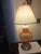 Brass 1970s Hollywood Regency Brass and Glass Ginger Jar Painted Lilies Table Lamp For Sale - Image 8 of 8