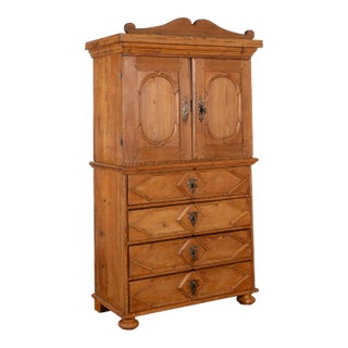 Mid 19th Century Swedish Pine Cabinet With Four Drawers For Sale
