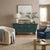 Asian Style Distressed Rustic Teal Blue Low Tv Console Table Cabinet For Sale - Image 4 of 16