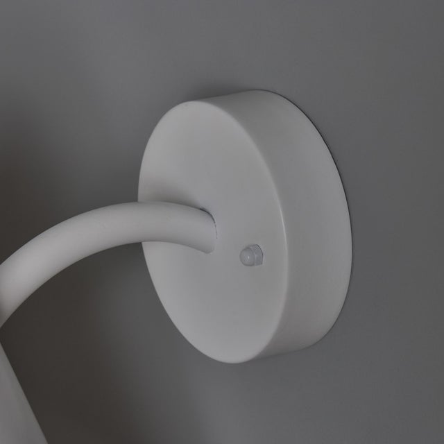 Mid-Century Modern 'ZuZu' White Painted Brass Wall Sconce in the Style of Jacques Biny For Sale - Image 10 of 18