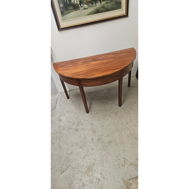 1940s Demilune Mahogany Half Round Table For Sale In Baltimore - Image 6 of 6