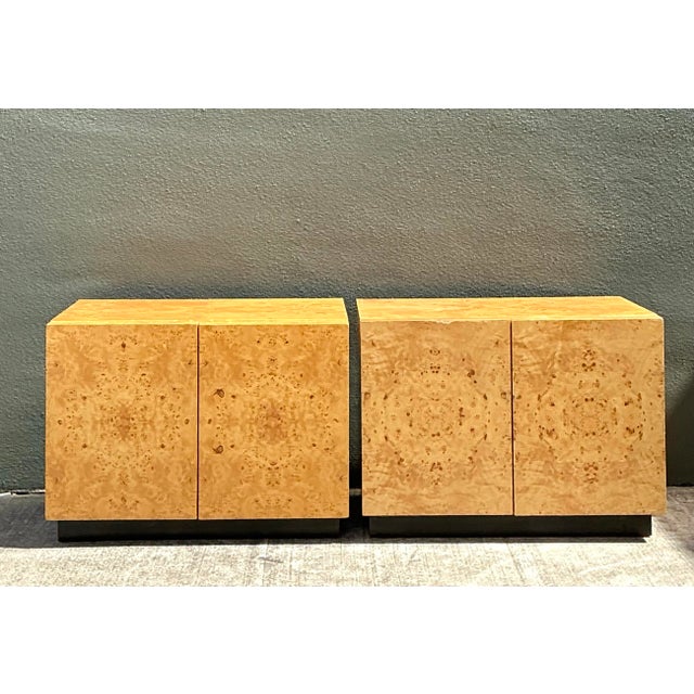 Vintage 1970s Burl Nightstands After Baughman - A Pair For Sale - Image 12 of 12