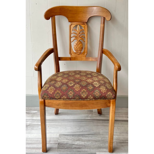 Ethan Allen Legacy Carved Pineapple Dining Chairs Set of 10 Chairish