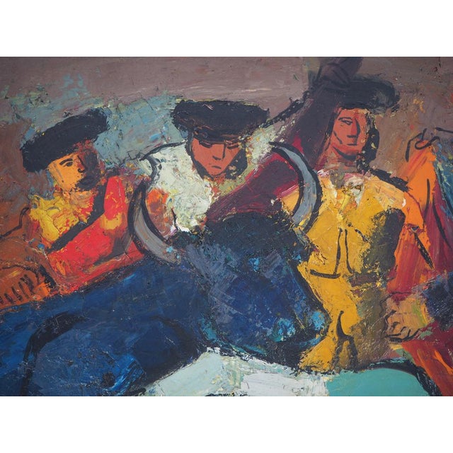 Modern Pierre Ambrogiani, The Arrival of the Bull, Signed Oil on Canvas For Sale - Image 3 of 18