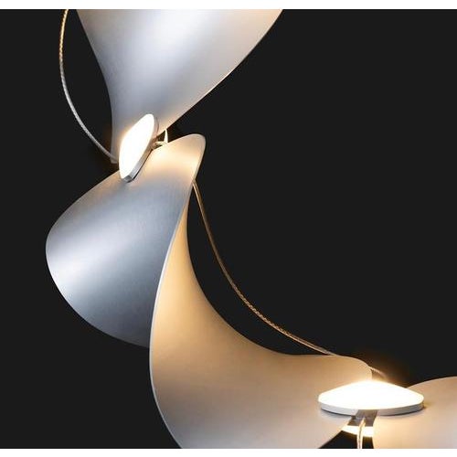 Dune 6 Spiral Chandelier in Aluminum with Silver Anodized Finish by Moss Objects For Sale - Image 9 of 17