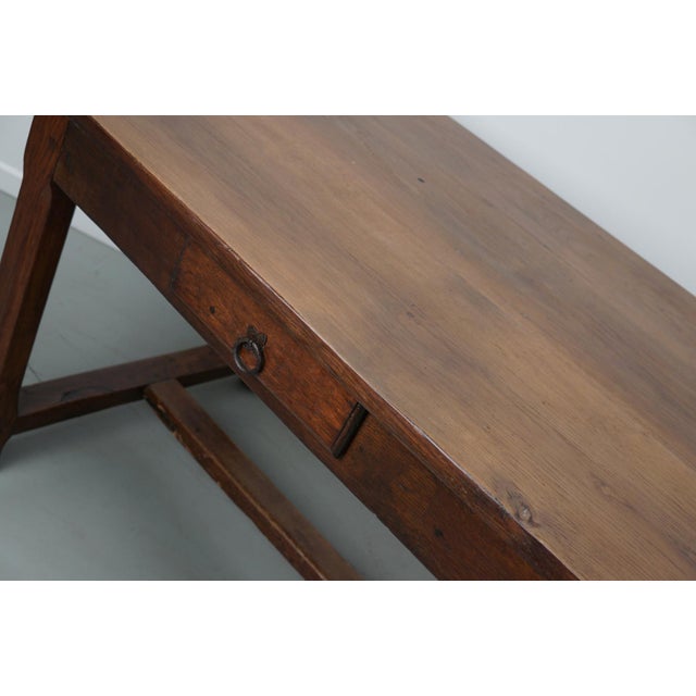 Early 20th Century French Rustic Oak & Elm Farmhouse Dining Table, 1890s For Sale - Image 11 of 18