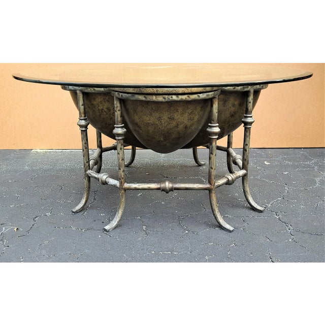 Hollywood Regency Lotus Flower Cocktail Table Indoor Outdoor For Sale - Image 3 of 9