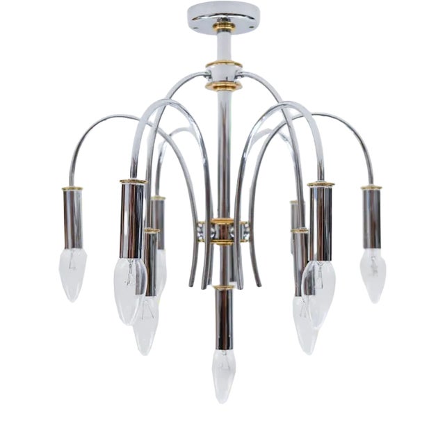 German Pendant in Chrome and Brass from Schröder & Co., 1960s For Sale