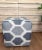 2020s Lee Industries Cabot Denim Woven Ikat Honeycomb Pattern Fabric Cover Rolling Cocktail Ottoman Stool, a Pair For Sale - Image 5 of 12
