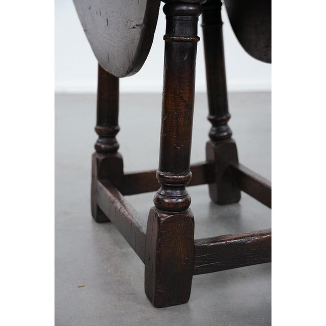 Antique English Loop-Eared Side Table in Oak, 18th Century For Sale - Image 14 of 17