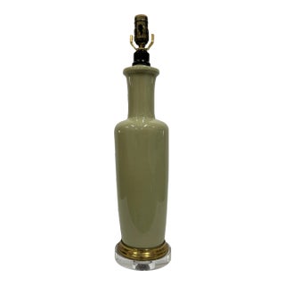 1920's Celadon Porcelain Table Lamp For Sale