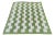 Handmade Cotton Vegetable Dyed Moss Green and White Striped Block Rug 8'x10' For Sale