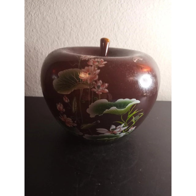 Vintage 1980s Oriental Carlton Ware Rouge Enamel Apple Figurine For Sale - Image 4 of 7