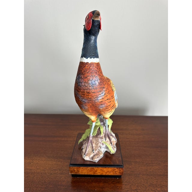 Realism Vintage 1967 Royal Worcester Ronald Van Ruyckevelt Porcelain Ring Neck Pheasant Sculpture For Sale - Image 3 of 7