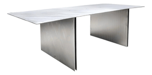 Dining Table in Hand Ground Aluminium by Case Studios