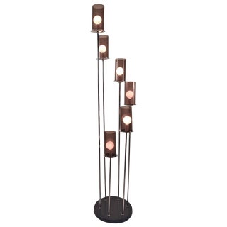 Six-Light Cascading Light Floor Lamp For Sale