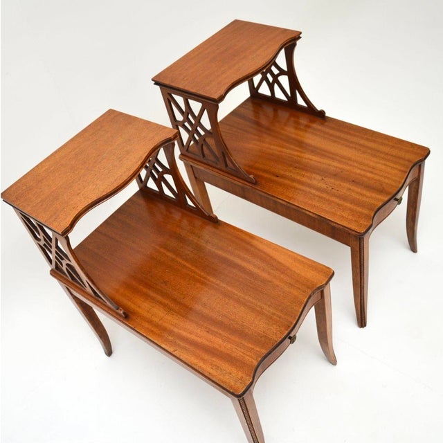 Brown Regency Style Side Tables, 1930s, Set of 2 For Sale - Image 8 of 12