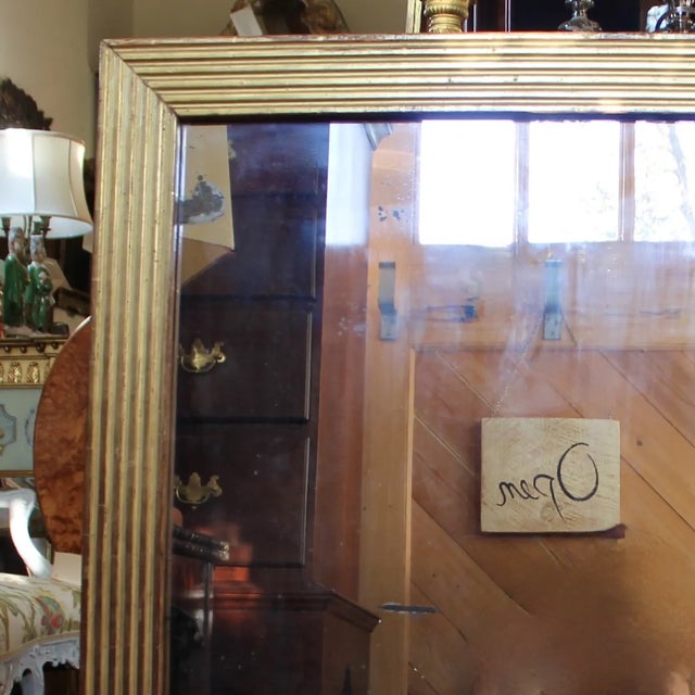 French French Neoclassical Giltwood Mirror With Reeded Face, Mid 19th Century For Sale - Image 3 of 11