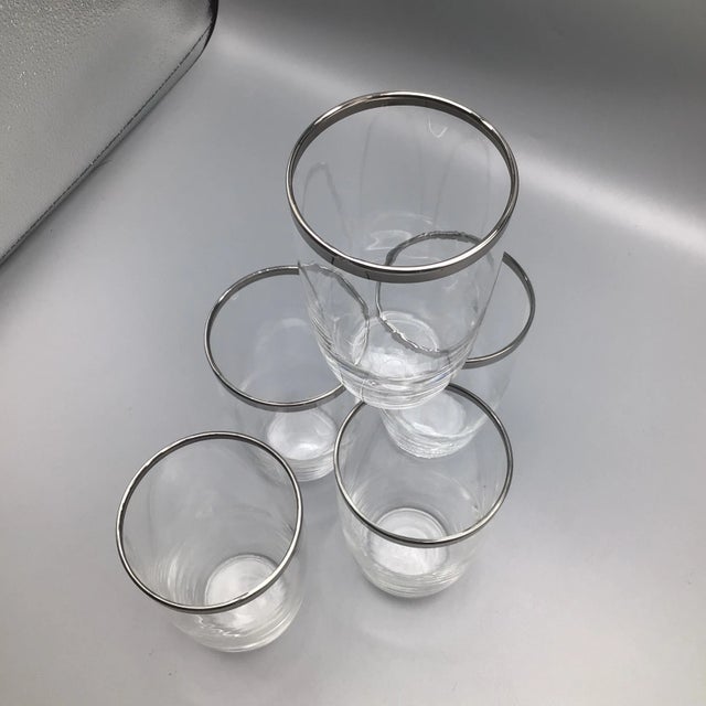 Crystal Platinum Rim Dorothy Thorpe Tumblers-Set of 5 For Sale - Image 9 of 12