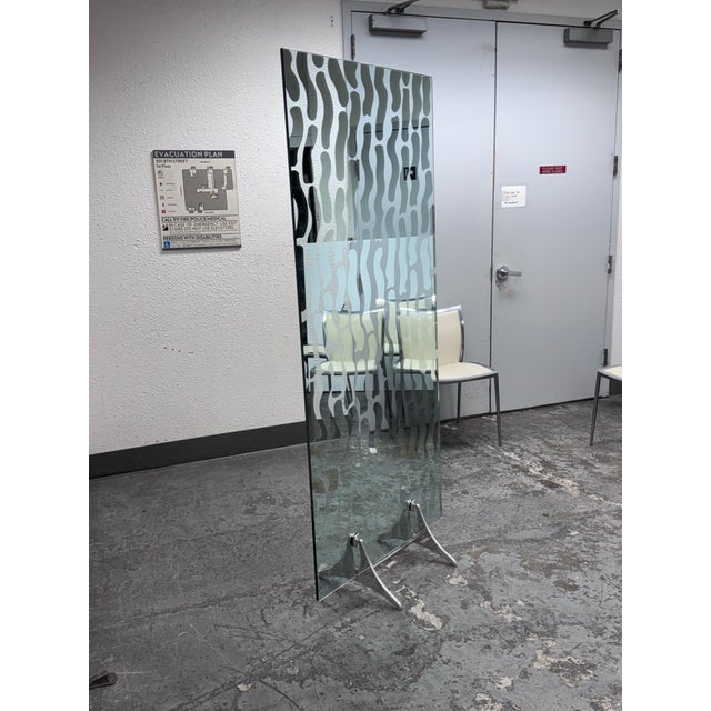 Modern Post Modern Fiam Italia Mirrored + Glass Wall Divider For Sale - Image 3 of 12