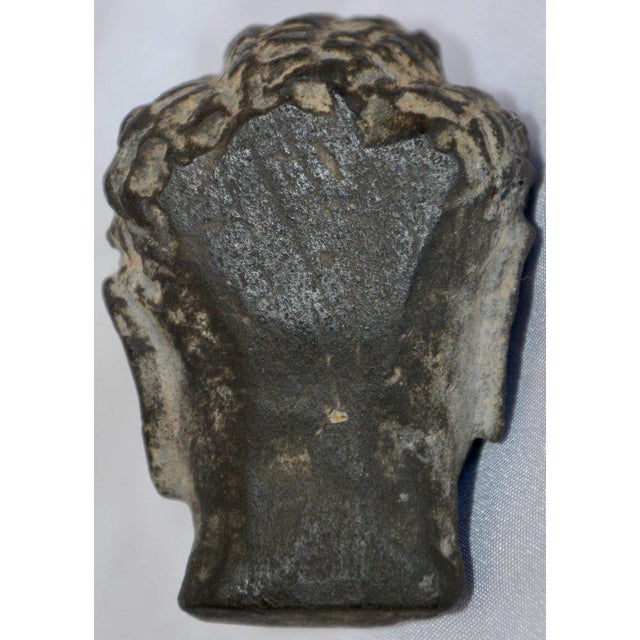 1900 - 1909 Early 20th Century Small Hand-Carved Stone Buddha Head For Sale - Image 5 of 7