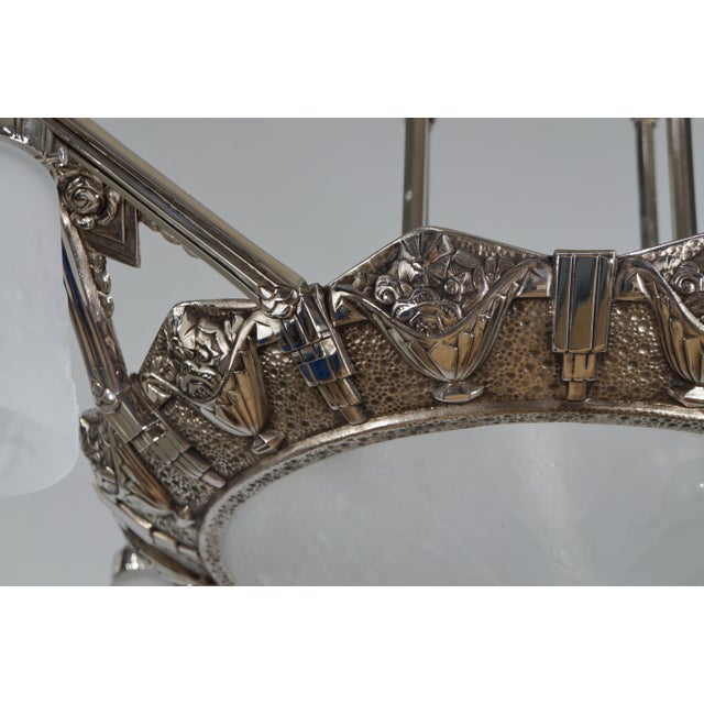 French Art Deco Chandelier by Petitot & Muller Freres 1930 France For Sale - Image 11 of 15