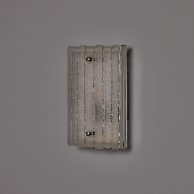Mid-Century Modern Pair of 1970s Hoffmeister Leuchten Sculptural Glass Wall Lamps For Sale - Image 3 of 18