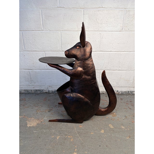 1990s Unique Copper Kangaroo Side Table For Sale - Image 4 of 12