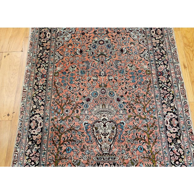 Antique Turkish Hereke Silk Rug, Tree of Life Design, Handwoven, 1900s, 3' x 4' For Sale - Image 17 of 18