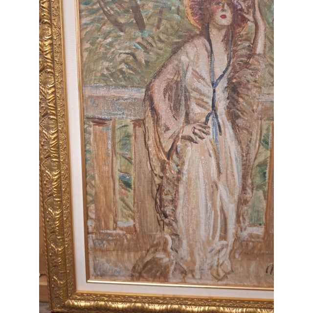 Logos ( Louis ) Mark Portrait Oil Painting " Woman in a Garden " For Sale In Boston - Image 6 of 8