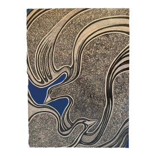 Contemporary Ruth Esserman (1936-2022) Signed Large Mixed Media Abstract Drawing ("Flying Duo") For Sale