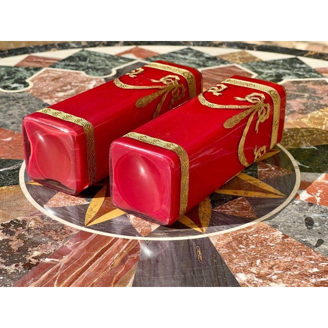 Gold Glass Vases, Set of 2 For Sale - Image 8 of 13