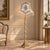 French French-Style Gilded Floor Lamp – Ornate Gold Leaf Stand With Floral Embroidered Shade & Crystal Fringe For Sale - Image 3 of 3