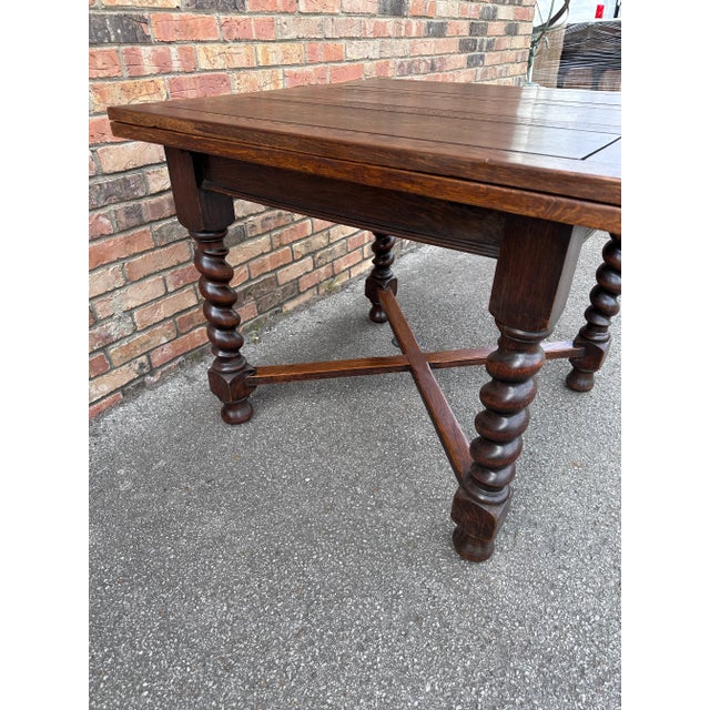 Antique English Game/Draw Leaf Table For Sale - Image 9 of 11