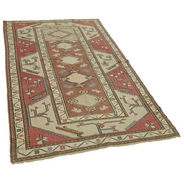 This Turkish handmade Anatolian rug is a timeless piece of craftsmanship, created in the heart of Anatolia, Turkey, a...
