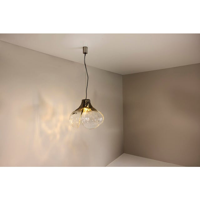 LsS184 Flower-Shaped Pendant Lamp by Carlo Nason for AV Mazzega, 1970s For Sale - Image 7 of 16