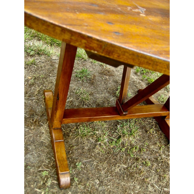 Mid 19th Century French Country Wine Tasting Table Faux Bois Painted Top For Sale - Image 6 of 13