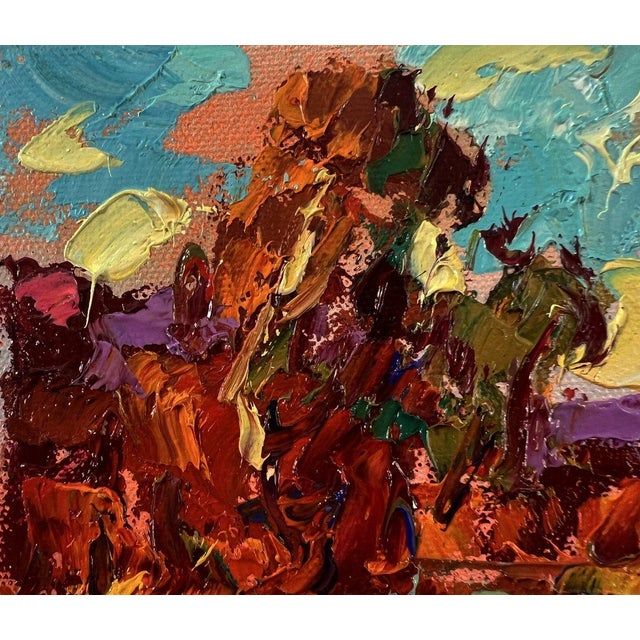 Textile Oil Painting Autumn Evening Oleksiy Ivanyuk For Sale - Image 7 of 8
