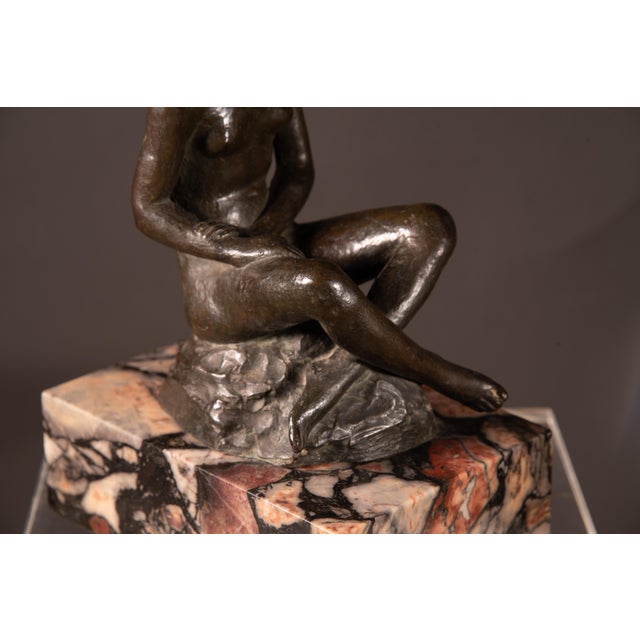 Mid-Century Modern Gaetano Martinez, Art Deco Nude of Woman, 1925, Bronze & Marble For Sale - Image 3 of 15