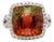 11cts Bi-Color Tourmaline Ring With Natural Diamond Halo in 14k Solid Dual Gold For Sale