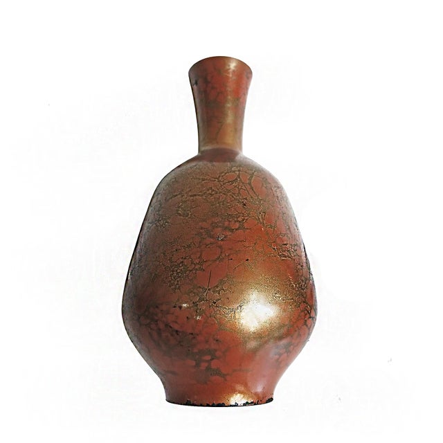 Brick Red Japanese Bronze Vase, Early 20th Century For Sale - Image 8 of 14