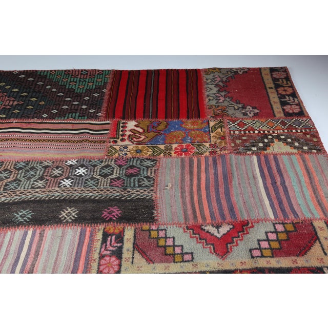 Mid 20th Century Vintage Anatolian Kilim Patchwork Rug Crafted From Tribal Handwoven Kilims -6' 5'' X 9' 10'' For Sale - Image 5 of 10