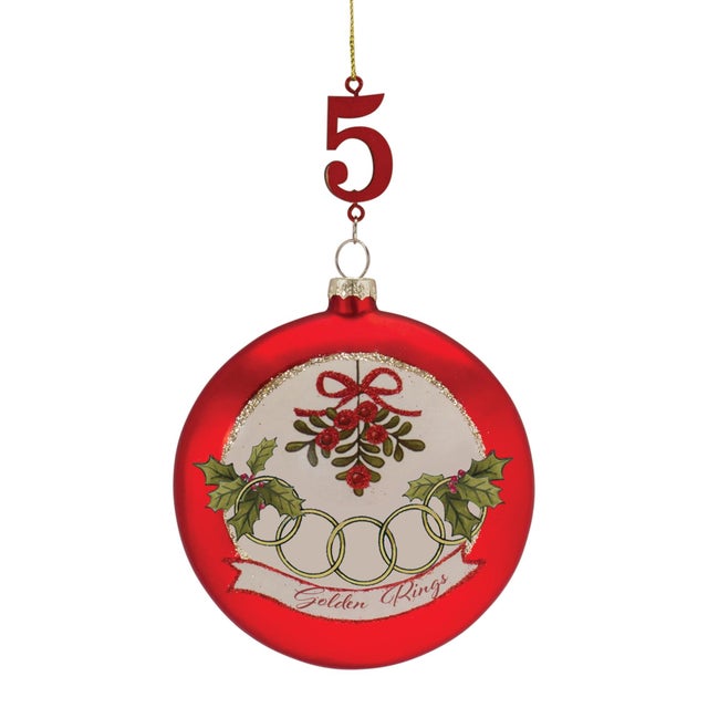 Red Twelve Days of Christmas Ornament (Set of 12) For Sale - Image 8 of 9