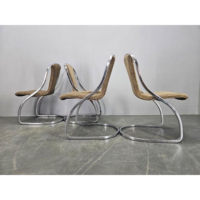 Brown Mid-Century Dining Chairs in the style of Gastone Rinaldi, Italy, 1970s, Set of 4 For Sale - Image 8 of 16
